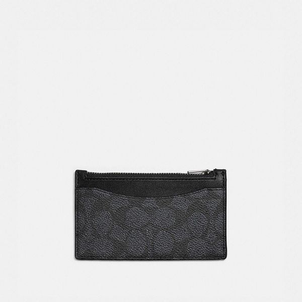 Pánské Pouzdro Na Karty Coach Zip In Signature Canvas Šedé | 6024518-CZ