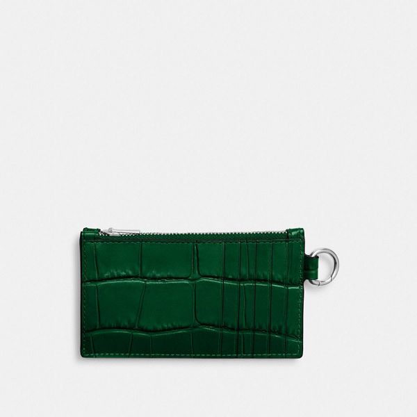 Pánské Pouzdro Na Karty Coach Zip Zelene | 9105682-CZ