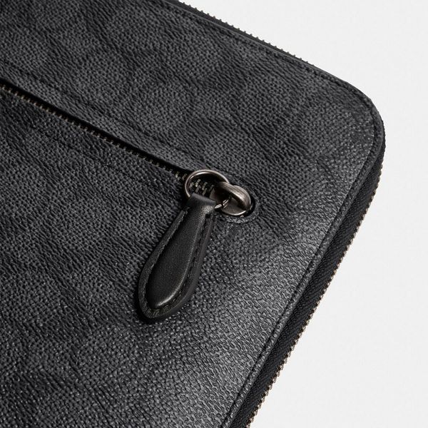 Pánské Pouzdro Taška Coach Zip Around Laptop In Signature Canvas Šedé | 0259437-CZ