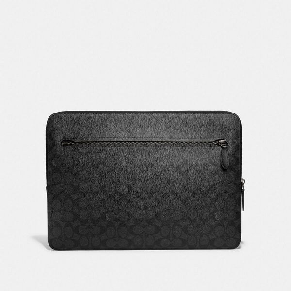 Pánské Pouzdro Taška Coach Zip Around Laptop In Signature Canvas Šedé | 0259437-CZ