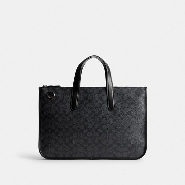 Pánské Pracovní Taška Coach Isaac In Signature Canvas Šedé | 1268407-CZ