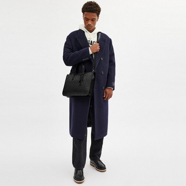 Pánské Pracovní Taška Coach Isaac In Signature Canvas Šedé | 1268407-CZ