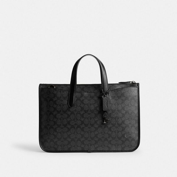 Pánské Pracovní Taška Coach Isaac In Signature Canvas Šedé | 1268407-CZ