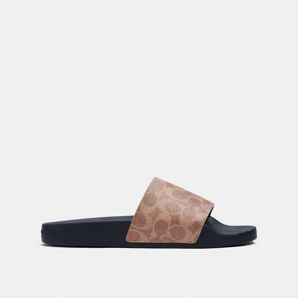 Pánské Slide Coach Signature Camo Print Hnědé | 9205743-CZ
