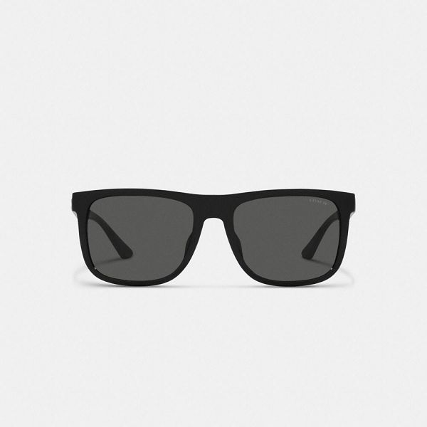 Pánské Sluneční Brýle Coach Beveled Signature Flat Top Square Černé | 4582190-CZ