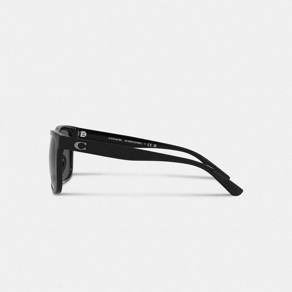 Pánské Sluneční Brýle Coach Beveled Signature Flat Top Square Černé | 4582190-CZ