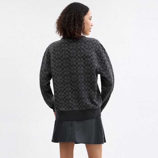 Pánské Svetr Coach Signature Crewneck Šedé | 7289603-CZ