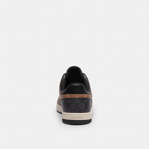 Pánské Tenisky Coach C201 In Mixed Signature Canvas Černé Hnědé | 4926583-CZ