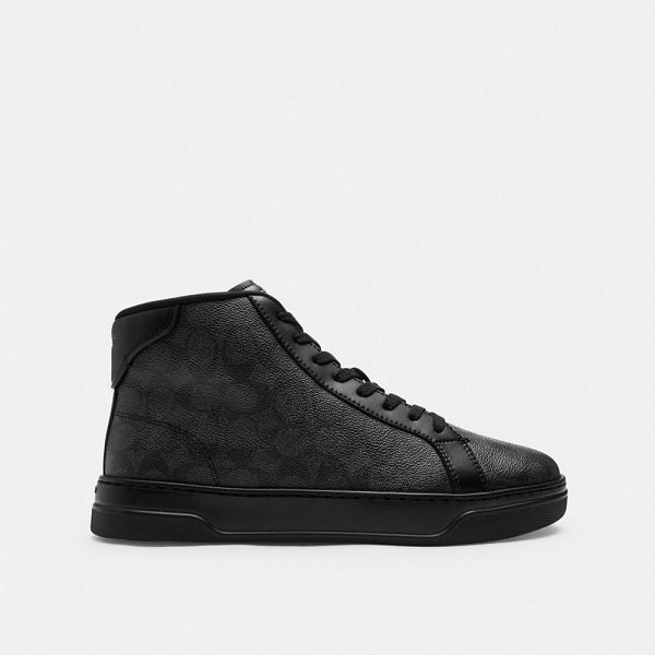 Pánské Tenisky Coach High Line High Top In Signature Canvas Šedé Černé | 9350146-CZ