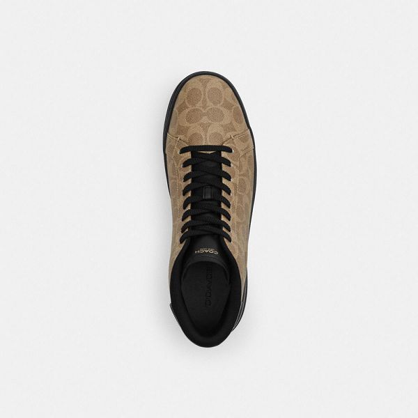 Pánské Tenisky Coach High Line High Top In Signature Canvas Hnědožlutý Černé | 4127089-CZ