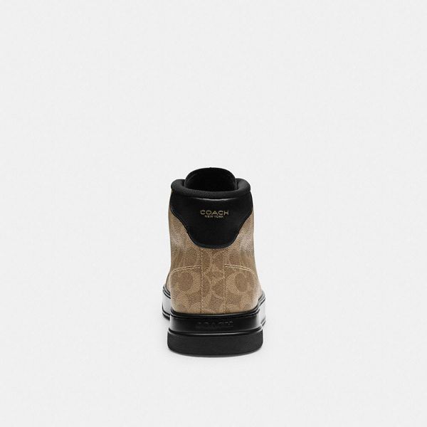 Pánské Tenisky Coach High Line High Top In Signature Canvas Hnědožlutý Černé | 4127089-CZ