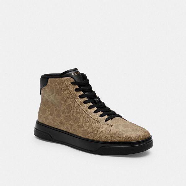 Pánské Tenisky Coach High Line High Top In Signature Canvas Hnědožlutý Černé | 4127089-CZ