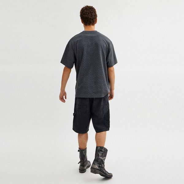 Pánské Tričko Coach Signature Duck Relaxed In Organic Cotton Šedé | 9625183-CZ