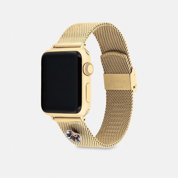 Pánské Watch Strap Coach Apple 38 Mm 40 Mm And 41 Mm Zlaté | 0592438-CZ