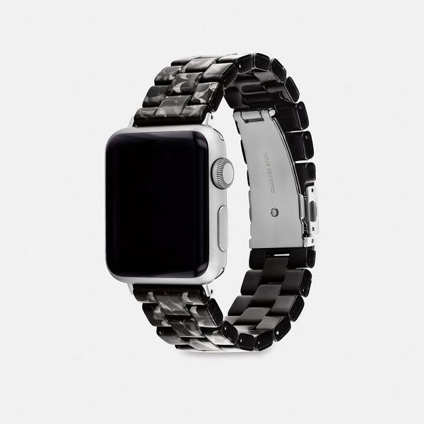 Pánské Watch Strap Coach Apple 38 Mm 40 Mm And 41 Mm Černé | 6947350-CZ