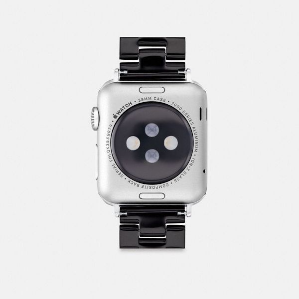 Pánské Watch Strap Coach Apple 38 Mm 40 Mm And 41 Mm Černé | 6947350-CZ