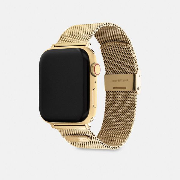 Pánské Watch Strap Coach Apple 42 Mm And 44 Mm Zlaté | 2540719-CZ